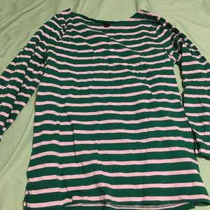 J Crew striped tee. Pink and green (like new!)